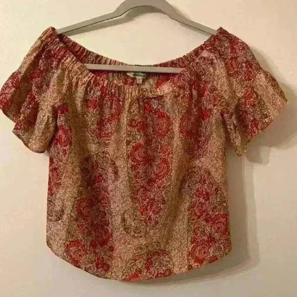 Madewell ๐ฅ100% Silk Off the Shoulder Top size extra small - Picture 4 of 11